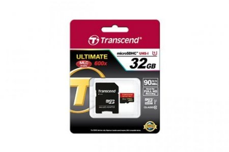 MicroSD   32GB Transcend Class 10 UHS-I 600x + SD  (PC) 