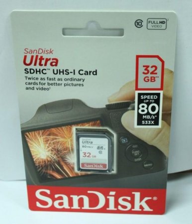 SDHC   32GB Sandisk Class 10 Ultra UHS-I 80MB/s (PC) 