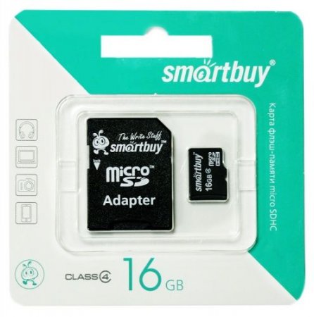 MicroSD   16GB Smart Buy Class 4 +SD  (PC) 