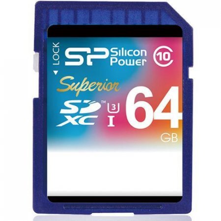 SDXC   64GB SiLicon Power Class 10 Superior UHS-I (PC) 