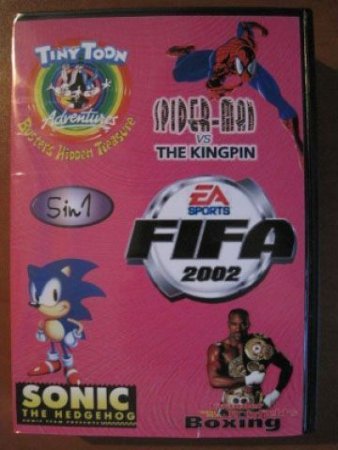   5  1 SK 5006 Fifa 2002/Spider-Man/Sonic/Boxing/Tiny Toon Adventures (16 bit) 