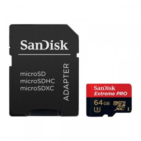 MicroSD   64GB SanDisk Class 10 Extreme 90MB/s + SD  (PC) 
