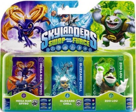 Skylanders Swap Force.    : Zoo Lou, Mega Ram Spyro, Blizzard Chill