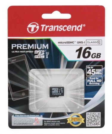 MicroSD   16GB Transcend Class 10 UHS-I 300x (PC) 