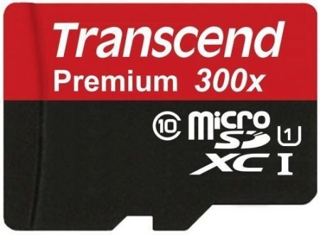 MicroSD   64GB (Transcend) Class 10 UHS-I + SD  300 (PC) 