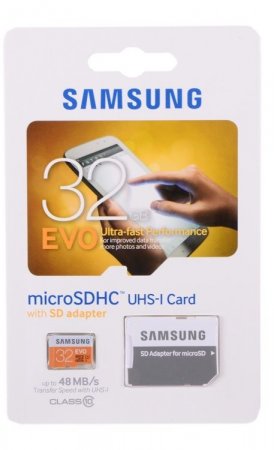 MicroSD   32GB Samsung EVO Class 10 UHS-I speed up to 48MB/s  . (MB-MP32DA/RU) (PC) 