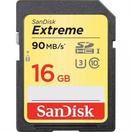 SDXC   16GB Sandisk Class 10 Extreme UHS-I (U3) 90MB/s (PC) 
