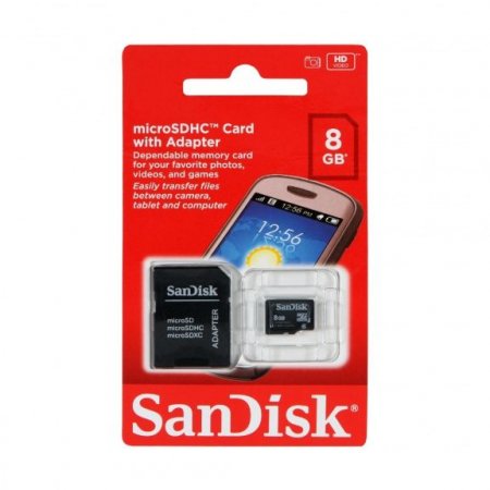 MicroSD   8GB Sandisk Class Class 4 + SD  (PC) 