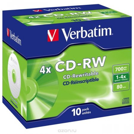  VERBATIM CD-RW 700Mb Jewel (10 ) 