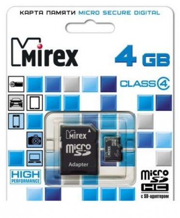 MicroSD   4GB MIREX Class 4 c  (PC) 