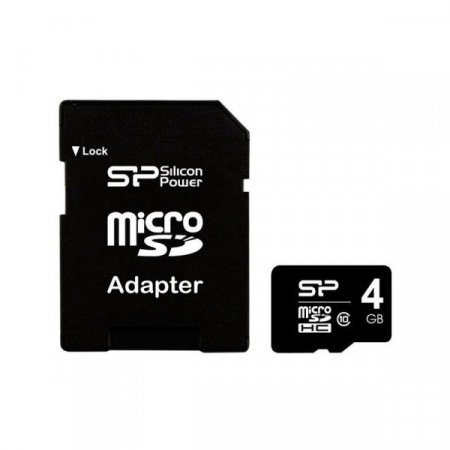 MicroSD   4GB Kingston Class 10 +SD  (PC) 