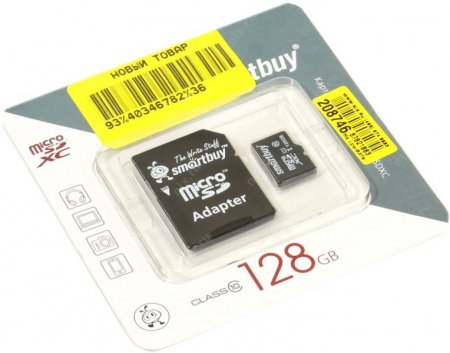 MicroSD   128Gb Smartbuy Class10 + SD  (PC) 