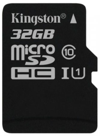 MicroSD   32GB Kingston Class 10 UHS-I U1 R/W 90/45 MB/s + SD  (PC) 