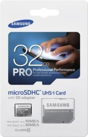 MicroSD   32GB Samsung Class 10 PRO U3 R/W 90/80 MB/s (PC) 
