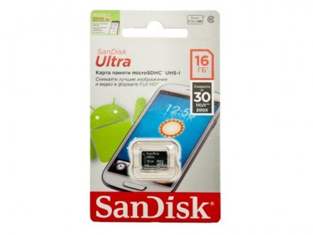 MicroSD   16GB SanDisk Class 10 Ultra 30MB/s   (PC) 