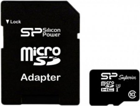 MicroSD   16GB Silicon Power Class10 Superior UHS-I (U3), R/W 90/45 MB/s ( ) (PC) 