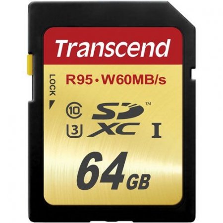 SDXC   64GB (Transcend) Class 10 UHS-I U3 (95/60 Mb/s) (PC) 
