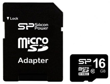 MicroSD   16GB Silicon Power Class 10 + SD  (PC) 