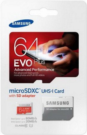 MicroSD   64GB Samsung EVO+ U1 Class 10 R/W 80/20 MB/s   (PC) 