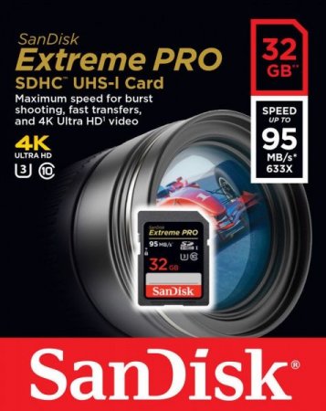 SDHC   32GB Sandisk Class 10 Extreme Pro 95MB/s (PC) 