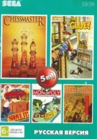 Сборник игр 5 в 1 № 205 (RU) Chessmaster / Clue / Dradon's Eye / Monopoly / Shove itl Русская Версия (16 bit)
