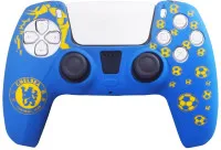 Защитный силиконовый чехол Silicone Case for Controller Playstation DualSense FC Chelsea (Light Blue-Yellow) |93 (PS5)