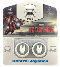Накладки на стики для геймпада DualSense FPS DS Marvel Iron Man\D5 (белый) (2 шт) (PS5)
