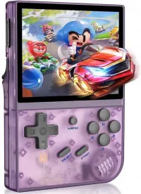Портативная игровая приставка Anbernic RG35XX 64 Гб (5000 в 1) + 5000 встроенных игр Прозрачный фиолетовый (Transparent Purple)