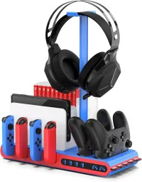 Подставка для консоли + зарядная станция для Joy-Con и Wireless Controller PRO + держатель для картриджей IMP Tech DLX2 Multi-Function Console Stand (365629) (Switch/OLED)