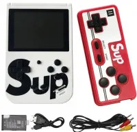 Портативная игровая приставка Retro FC SUP XH-166 (400 в 1) + 400 встроенных игр + геймпад (Белая)
