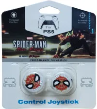 Накладки на стики для геймпада DualSense/DualShock 4 FPS Spider-Man/D02 (2 шт) (белый) (PS5/PS4)