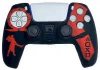 Защитный силиконовый чехол Silicone Case for Controller Playstation DualSense God of War Ragnarok (Black-Red) Черно-Красный (PS5)