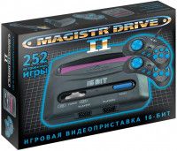 Игровая приставка 16 bit Sega Magistr Drive 2 Little (252 в 1) + 252 встроенных игр + 2 геймпада (Черная)