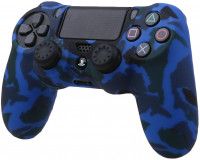 Защитный силиконовый чехол Controller Silicon Case (Non-Slip) для геймпада Sony Dualshock 4 Wireless Controller Камуфляж Черный/Синий (PS4)