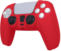 Силиконовый чехол Body Lock Silicone Protective Cover White Shark для геймпада Playstation DualSense Red (Красный) (PS5)