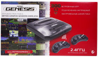 Игровая приставка 16 bit Sega Retro Genesis Modern Wireless (300 в 1) + 300 встроенных игр + 2 беспроводных геймпада (Черная)