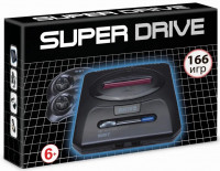 Игровая приставка 16 bit Super Drive Classic (166 в 1) + 166 встроенных игр + 2 геймпада (Черная)