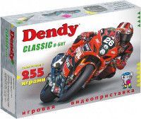 Игровая приставка 8 bit DENDY Classic (255 в 1) + 255 встроенных игр + 2 геймпада (Черная)