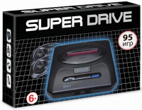 Игровая приставка 16 bit Super Drive Classic (95 в 1) + 95 встроенных игр + 2 геймпада (Черная)