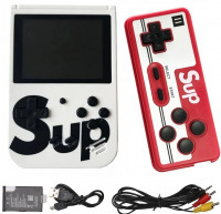 Портативная игровая приставка Retro FC SUP XH-166 (400 в 1) + 400 встроенных игр + геймпад (Белая)