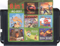   8  1 AC8001 Aladdin/Contra:Hard Corps/Super Mario World:Super Mario Bros/Road Rash   (16 bit)  