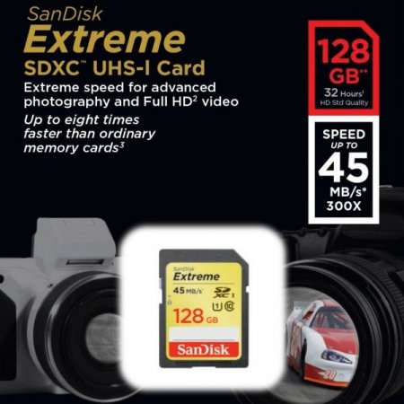 SDXC   128Gb Sandisk Class 10 Extreme 45MB/s (PC) 