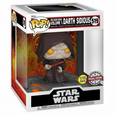 фигурки Фигурка Funko POP! Deluxe Bobble: Ситх Дарт Сидиус (Sith Darth Sidious (GW) (Exc)) Звездные Войны (Star Wars) (63293) 15 см