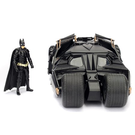 Модель машинки с фигуркой Jada Toys: Бэтмобиль "Темный рыцарь" 2008 (Batmobile Dark Knight 2008) 1:24 + Фигурка Бэтмен (Batman) 7 см (98261) 