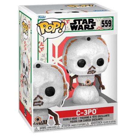 фигурки Фигурка Funko POP! Bobble: Праздничный С-3ПО Снеговик (Holiday C-3PO Snowman) Звездные Войны (Star Wars) ((559) 64335) 9,5 см