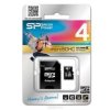 MicroSD Карта памяти 4GB Silicon Power Class 6 + SD адаптер (PC)