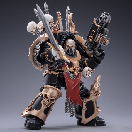 Фигурка JoyToy: Хаос Терминатор Брат Гнарл 1:18 (Chaos Terminator Brother Gnarl 1:18) Вархаммер 40K Черный Легион Космодесанта Хаоса (Warhammer 40K Chaos Space Marine Black Legion) (JT2122) 12,7 см Персонажи игр
