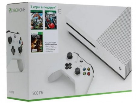  Microsoft Xbox One S 500Gb Rus  + Killer Instinct   + Gears of War 2 + Scream Ride   