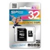 MicroSD Карта памяти 32GB Silicon Power Class 10 + SD адаптер (PC)