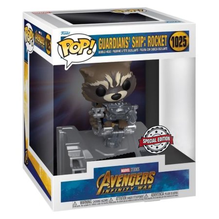 фигурки Фигурка Funko POP! Deluxe Bobble: Енот Ракета (Rocket (Exc)) Марвел: Мстители: Война бесконечности - Корабль Стражей Галактики (Marvel Avengers: Infinity War - Guardians Ship) ((1025) 63211) 15 см